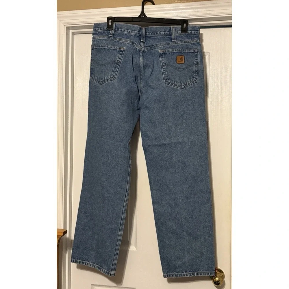 Men's Carhartt Jeans, Medium Wash Denim, Men's Jeans Size 38x32, 38 waist pants